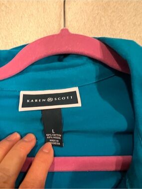 Karen Scott Teal Tunic Top